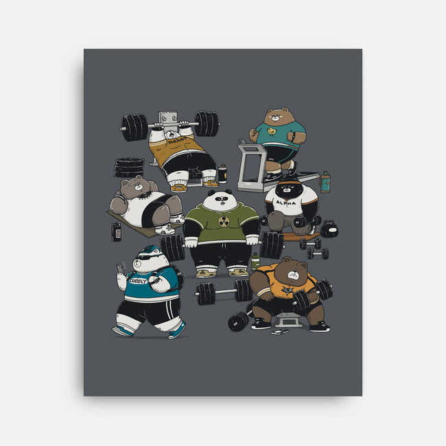 Bear Gym-None-Stretched-Canvas-pigboom