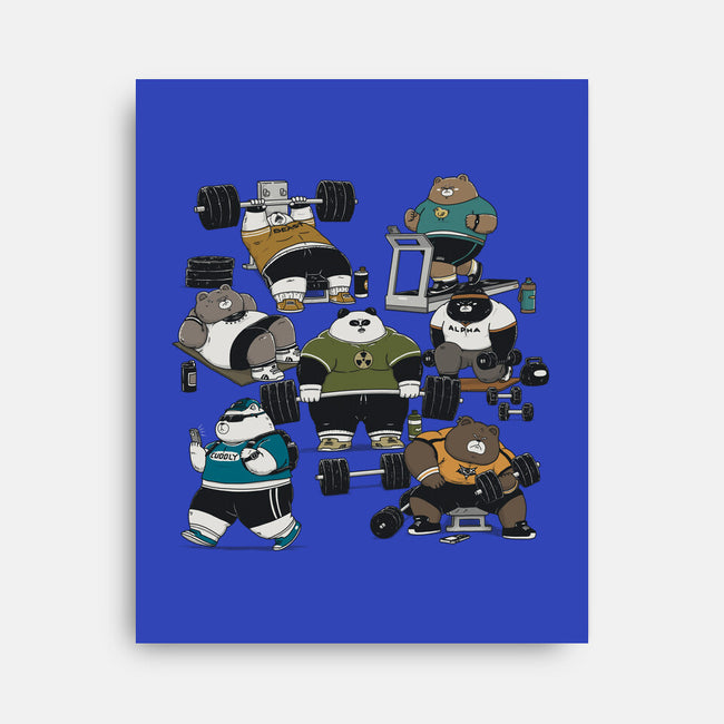 Bear Gym-None-Stretched-Canvas-pigboom