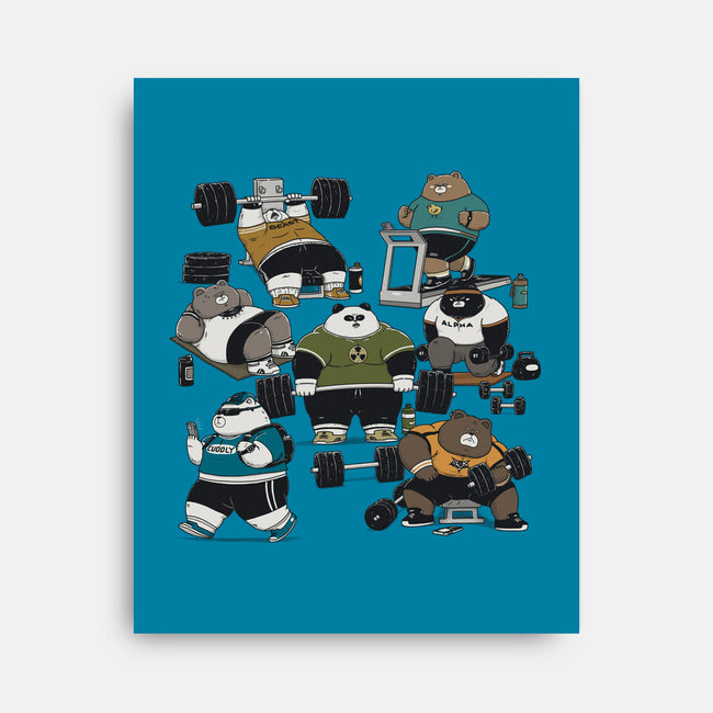 Bear Gym-None-Stretched-Canvas-pigboom