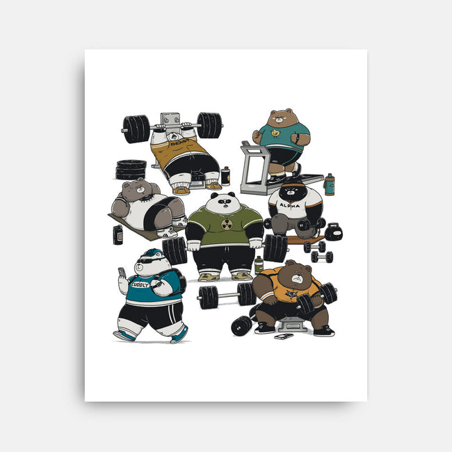 Bear Gym-None-Stretched-Canvas-pigboom