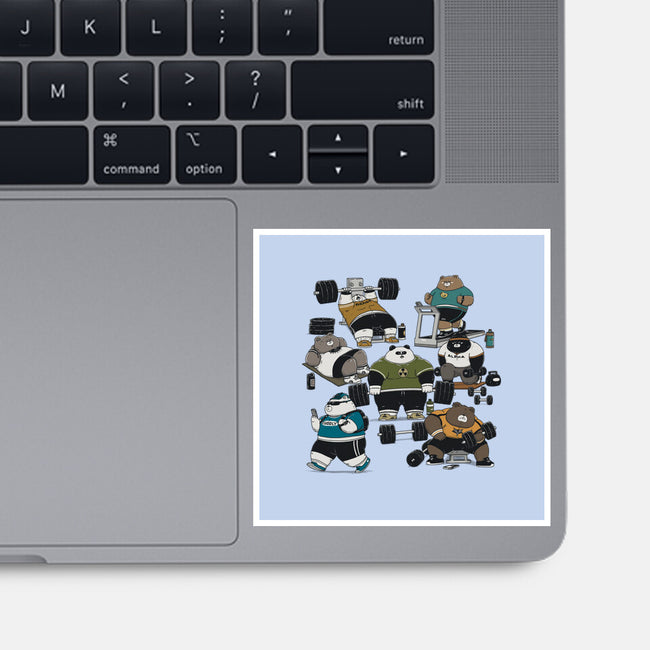 Bear Gym-None-Glossy-Sticker-pigboom