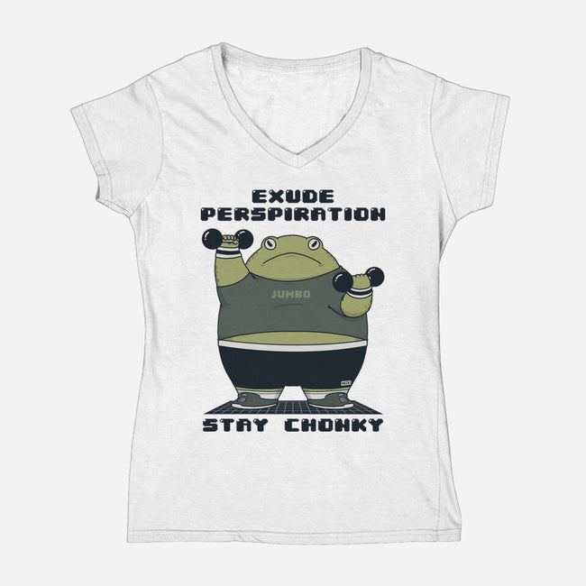 Stay Chonky-Womens-V-Neck-Tee-pigboom