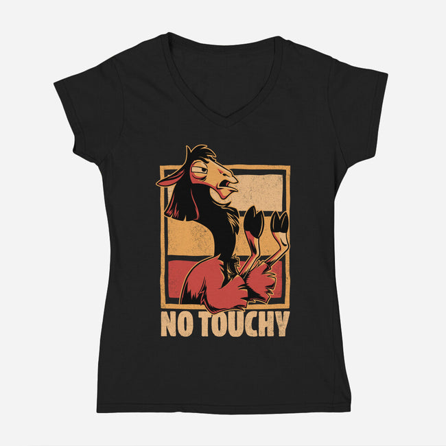 Fight Llama-Womens-V-Neck-Tee-Studio Mootant