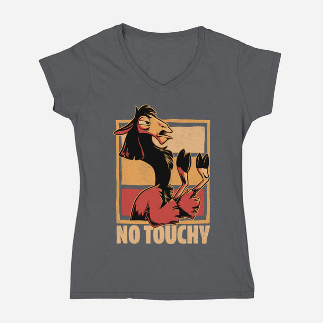 Fight Llama-Womens-V-Neck-Tee-Studio Mootant