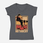 Fight Llama-Womens-V-Neck-Tee-Studio Mootant