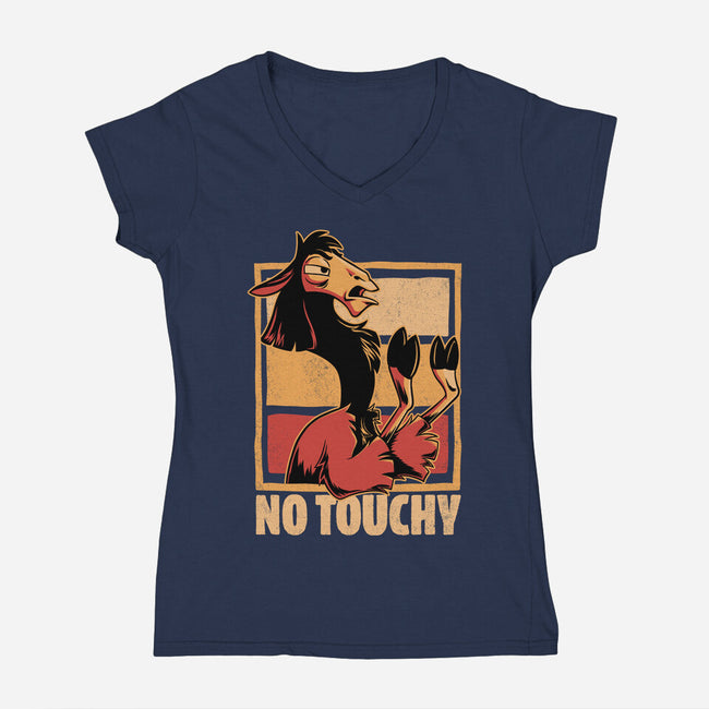 Fight Llama-Womens-V-Neck-Tee-Studio Mootant