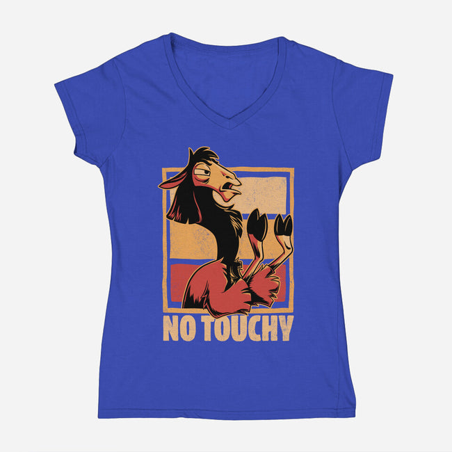 Fight Llama-Womens-V-Neck-Tee-Studio Mootant