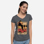 Fight Llama-Womens-V-Neck-Tee-Studio Mootant