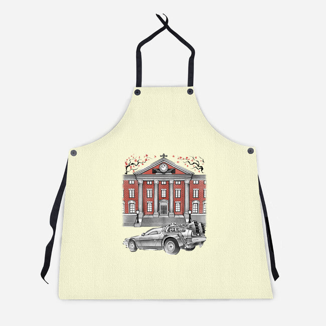 88 And Tower Sumi-E-Unisex-Kitchen-Apron-Astrobot Invention