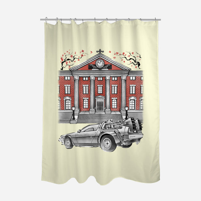 88 And Tower Sumi-E-None-Polyester-Shower Curtain-Astrobot Invention