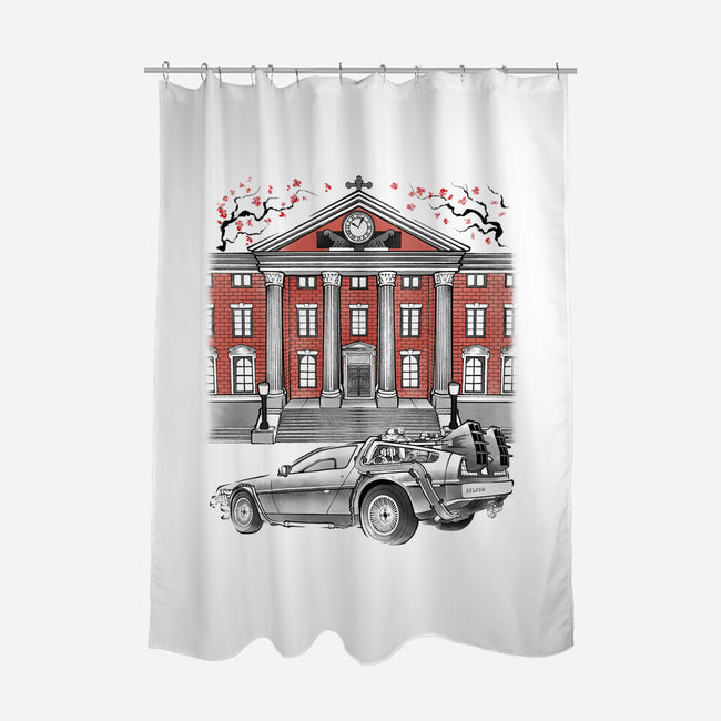 88 And Tower Sumi-E-None-Polyester-Shower Curtain-Astrobot Invention