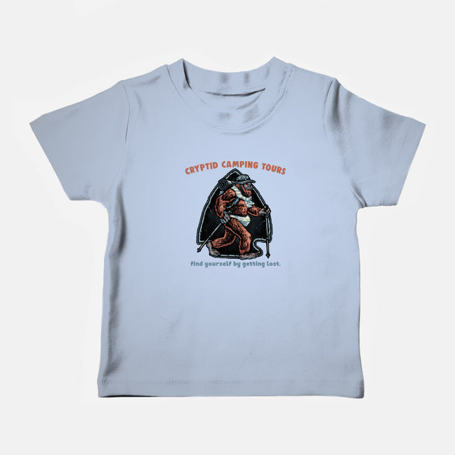 Cryptid Camping Tours-Baby-Basic-Tee-glitchygorilla
