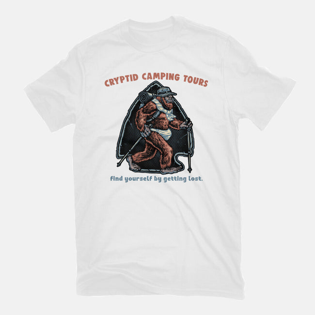 Cryptid Camping Tours-Youth-Basic-Tee-glitchygorilla