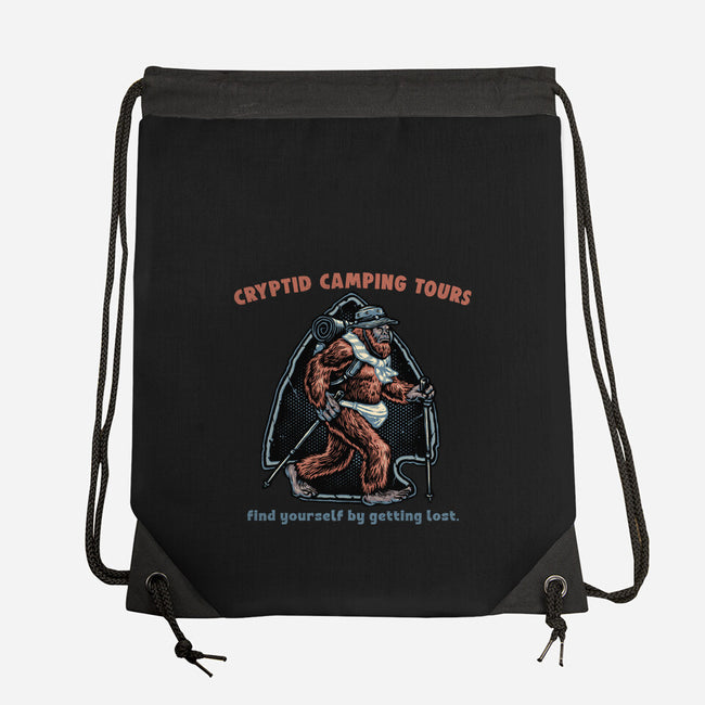 Cryptid Camping Tours-None-Drawstring-Bag-glitchygorilla