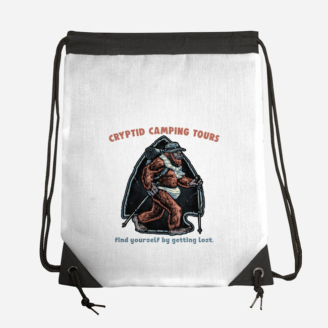Cryptid Camping Tours-None-Drawstring-Bag-glitchygorilla