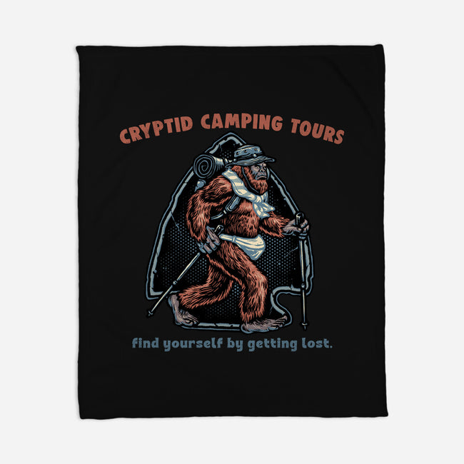 Cryptid Camping Tours-None-Fleece-Blanket-glitchygorilla