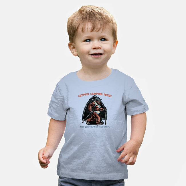 Cryptid Camping Tours-Baby-Basic-Tee-glitchygorilla