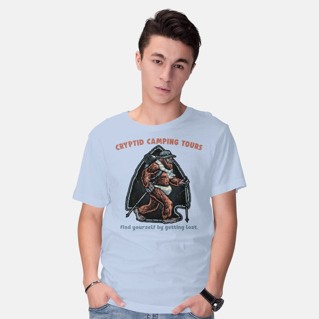 Cryptid Camping Tours-Mens-Basic-Tee-glitchygorilla