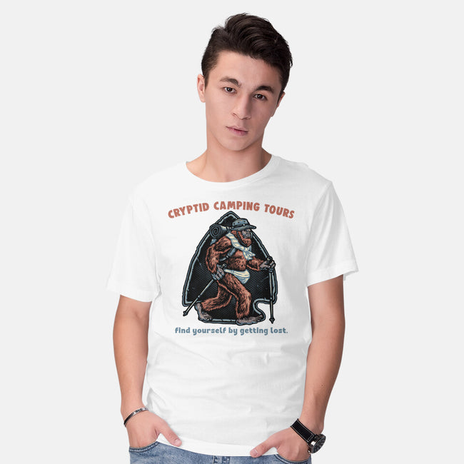 Cryptid Camping Tours-Mens-Basic-Tee-glitchygorilla