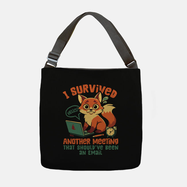 I Survived Another Meeting-None-Adjustable Tote-Bag-worlddominationforcats