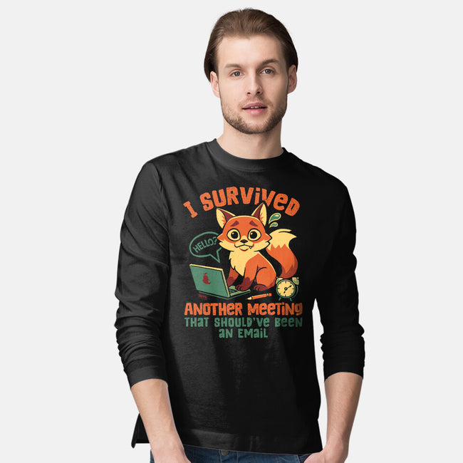 I Survived Another Meeting-Mens-Long Sleeved-Tee-worlddominationforcats