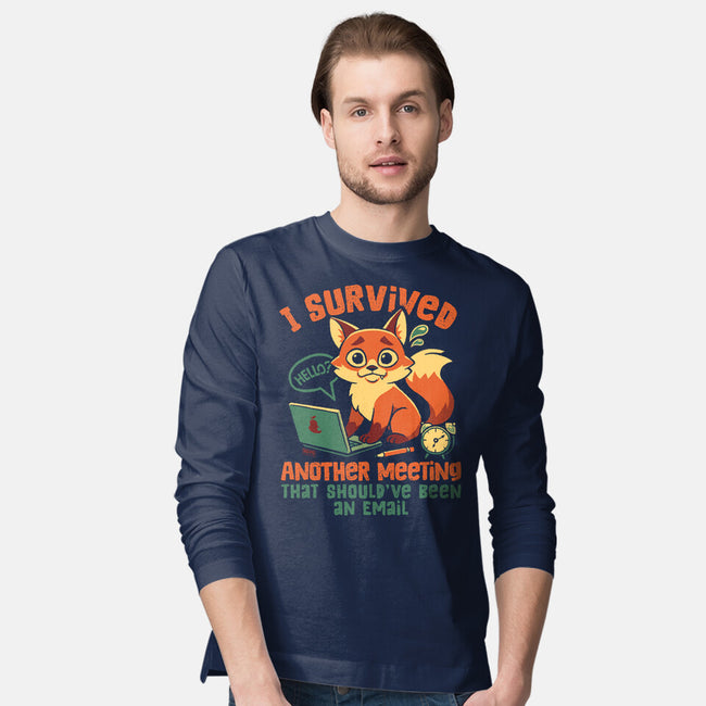 I Survived Another Meeting-Mens-Long Sleeved-Tee-worlddominationforcats