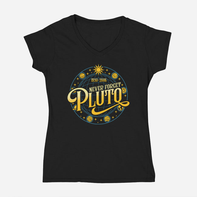 Never Forget Vintage-Womens-V-Neck-Tee-DrMonekers