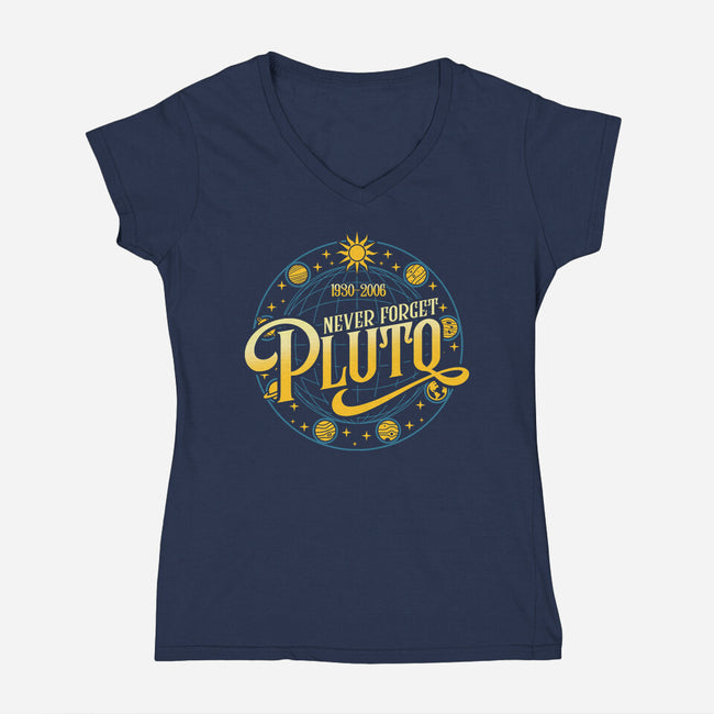 Never Forget Vintage-Womens-V-Neck-Tee-DrMonekers