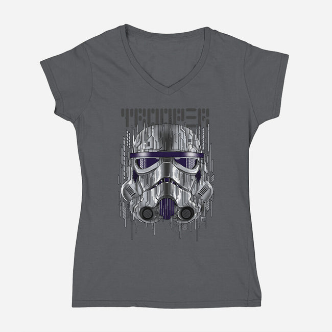 GLITCHTROOPER-Womens-V-Neck-Tee-silentOp