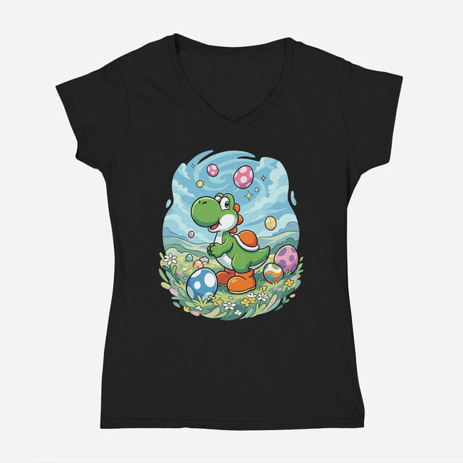 Yoshi Meadow-Womens-V-Neck-Tee-Millersshoryotombo