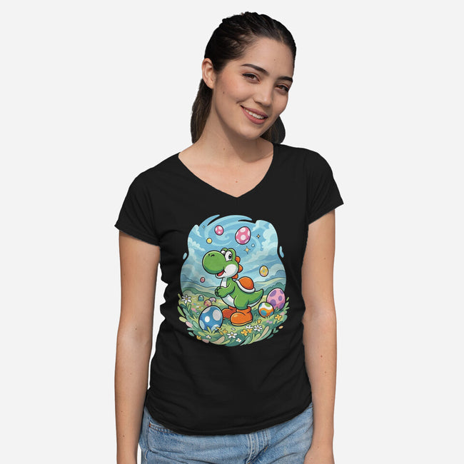 Yoshi Meadow-Womens-V-Neck-Tee-Millersshoryotombo