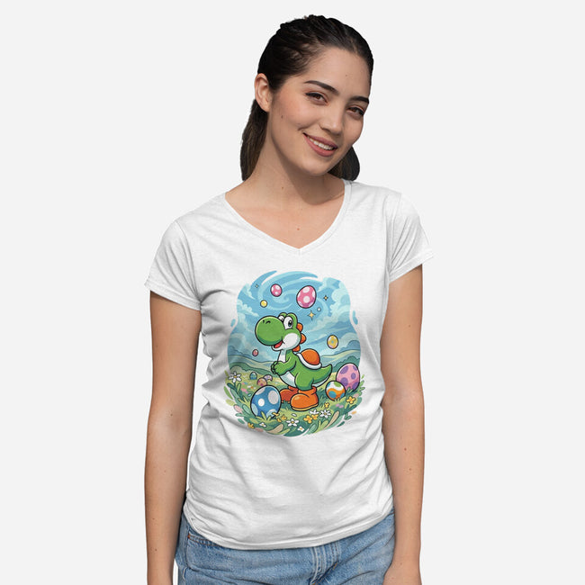 Yoshi Meadow-Womens-V-Neck-Tee-Millersshoryotombo