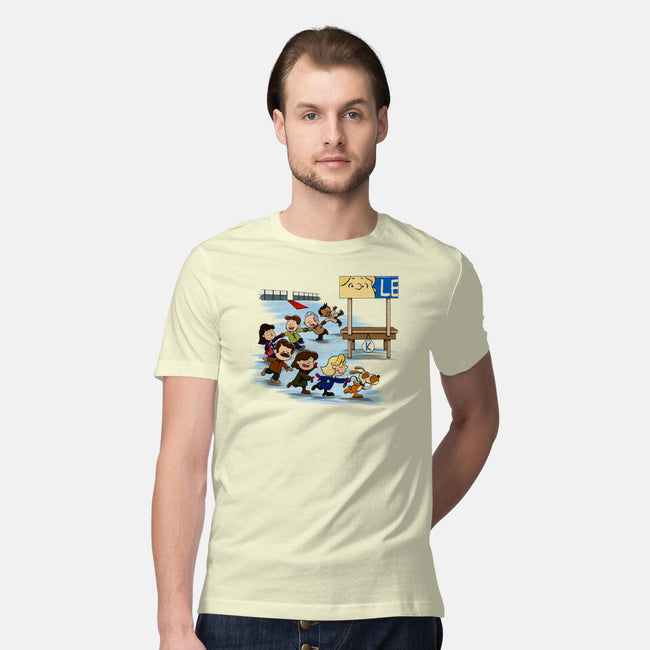 Get On Your Feet-Mens-Premium-Tee-DrawnByBryan
