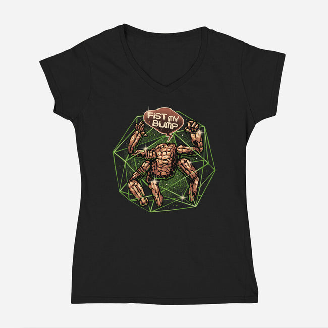 Fist My Bump Time-Womens-V-Neck-Tee-glitchygorilla