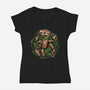 Fist My Bump Time-Womens-V-Neck-Tee-glitchygorilla