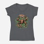 Fist My Bump Time-Womens-V-Neck-Tee-glitchygorilla