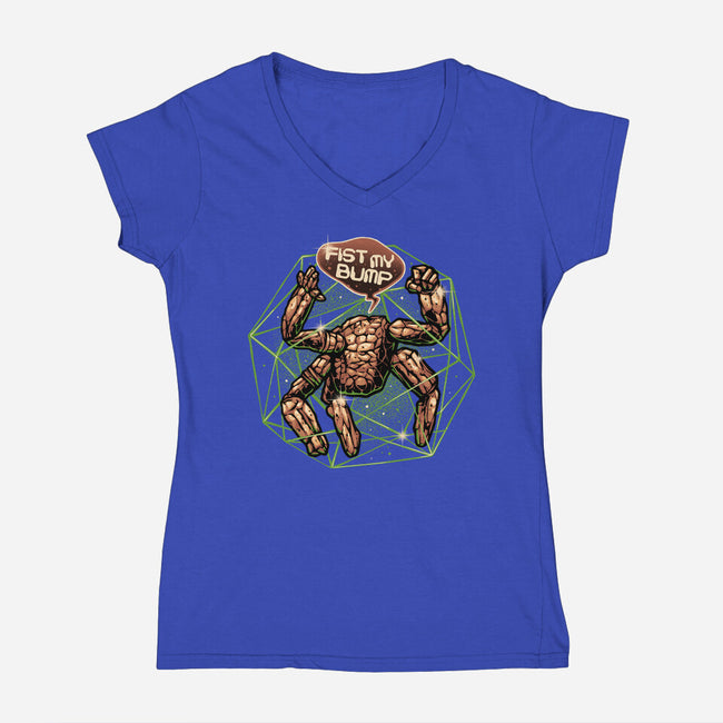 Fist My Bump Time-Womens-V-Neck-Tee-glitchygorilla