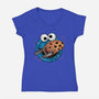 Where No Cookie Has Gone Before-Womens-V-Neck-Tee-glitchygorilla