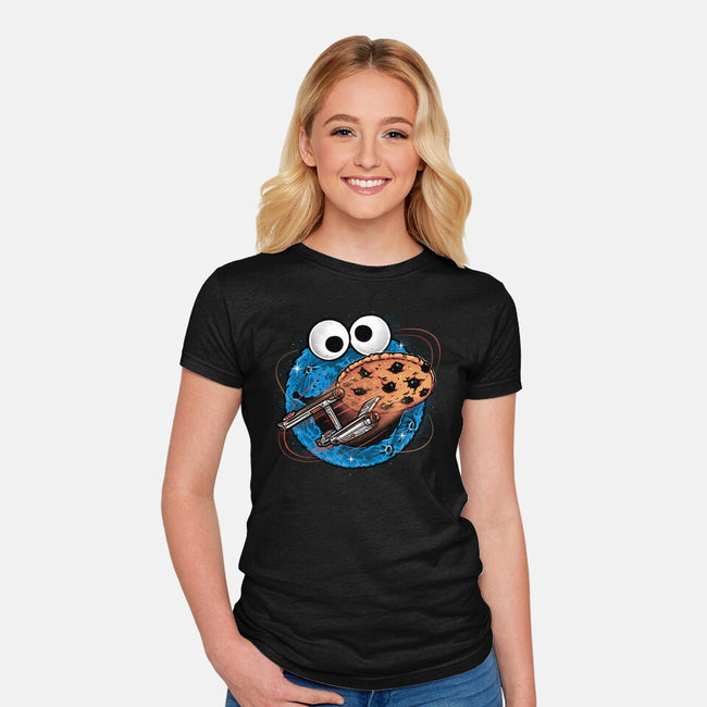 Where No Cookie Has Gone Before-Womens-Fitted-Tee-glitchygorilla