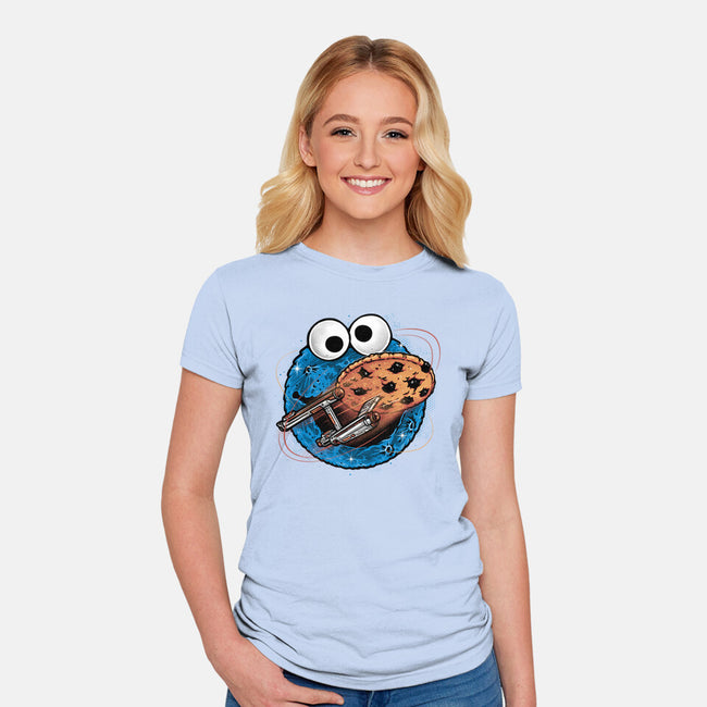 Where No Cookie Has Gone Before-Womens-Fitted-Tee-glitchygorilla