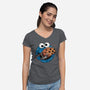 Where No Cookie Has Gone Before-Womens-V-Neck-Tee-glitchygorilla