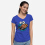 Where No Cookie Has Gone Before-Womens-V-Neck-Tee-glitchygorilla