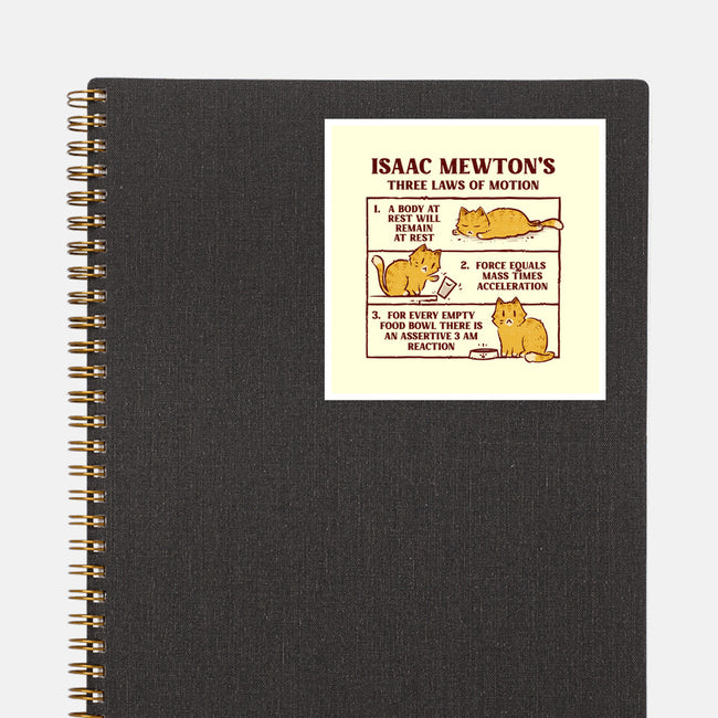 Isaac Mewton's Laws Of Motion-None-Glossy-Sticker-kg07