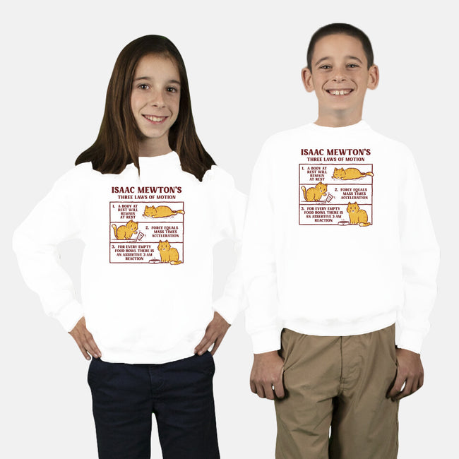 Isaac Mewton's Laws Of Motion-Youth-Crew Neck-Sweatshirt-kg07