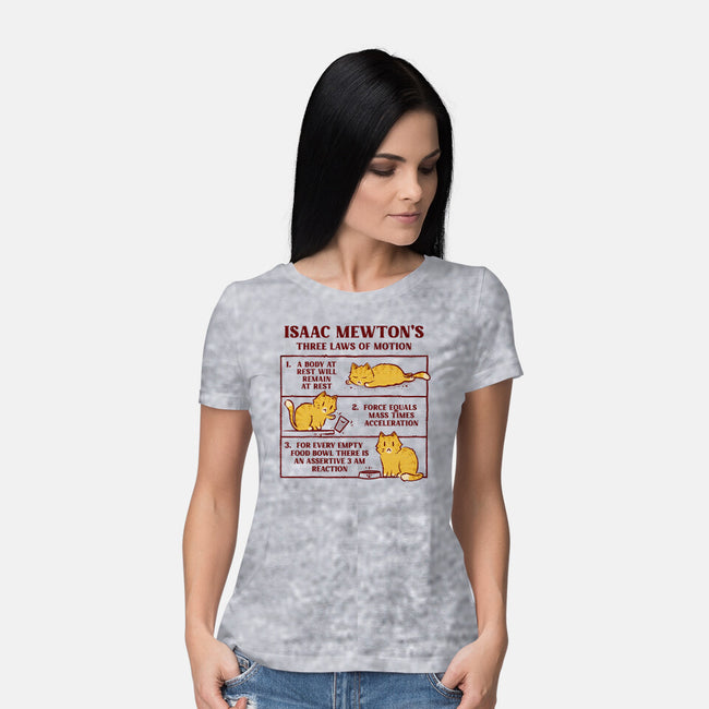 Isaac Mewton's Laws Of Motion-Womens-Basic-Tee-kg07