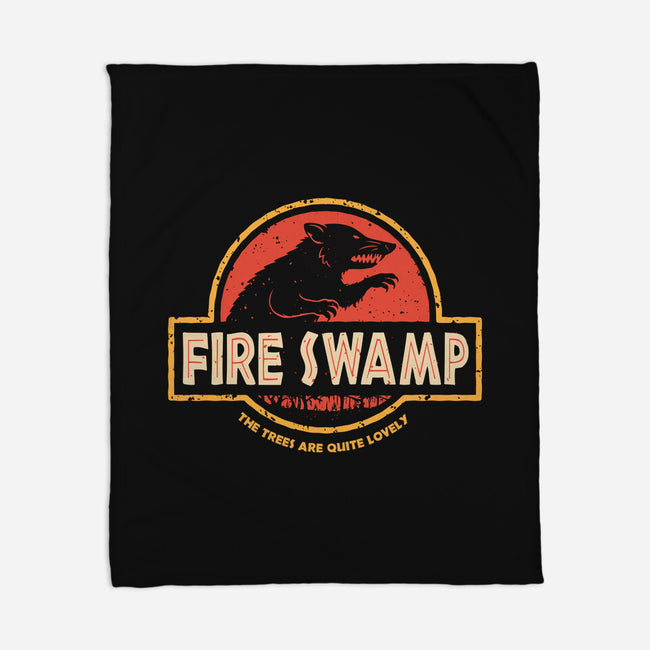 Jurassic Swamp-None-Fleece-Blanket-retrodivision