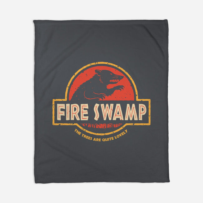 Jurassic Swamp-None-Fleece-Blanket-retrodivision