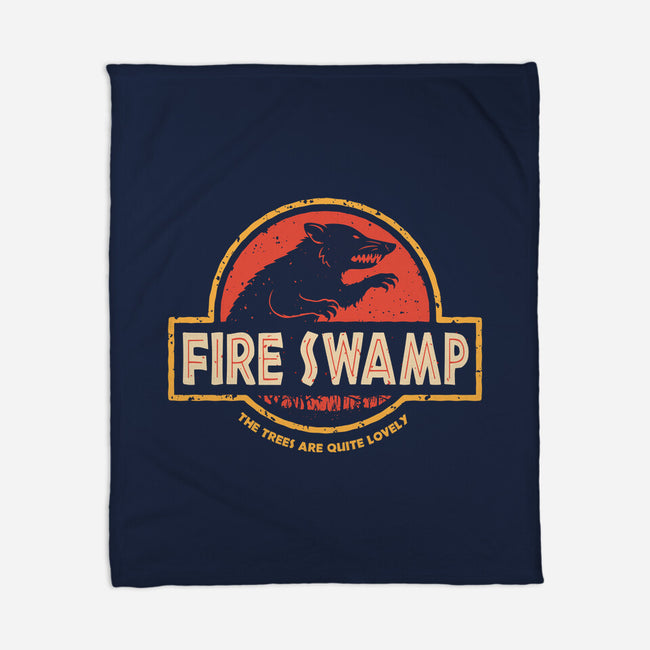 Jurassic Swamp-None-Fleece-Blanket-retrodivision