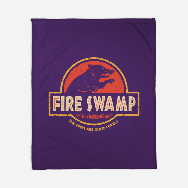 Jurassic Swamp-None-Fleece-Blanket-retrodivision