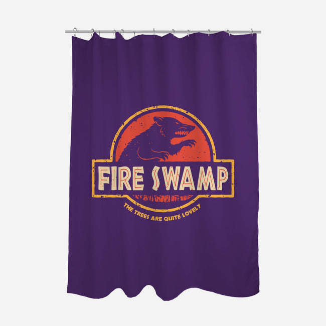 Jurassic Swamp-None-Polyester-Shower Curtain-retrodivision